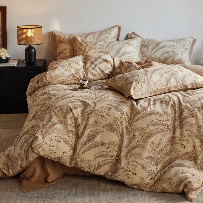 91家纺网 家纺一手货源 找家纺 （总）千朵森 2025新款全棉拼角印花磨毛四件套