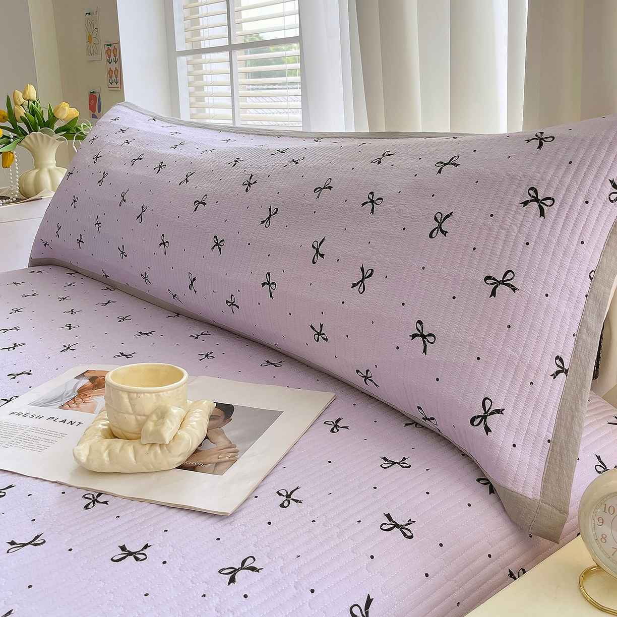 91家纺网 家纺一手货源 找家纺 雨彤家纺 2025新款A类双层纱夹棉双人枕巾 蝴蝶可颂