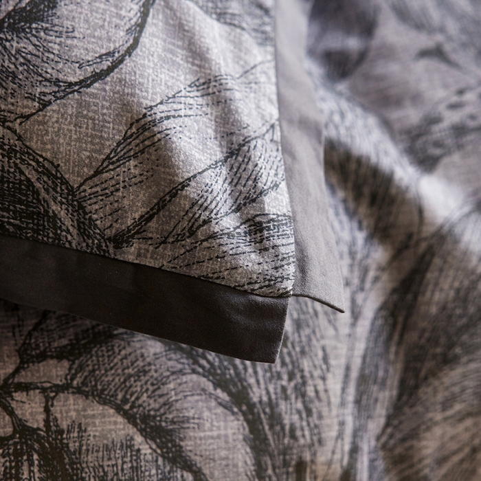 91家纺网 家纺一手货源 找家纺 千朵森 2025新款全棉拼角印花磨毛四件套 黛叶