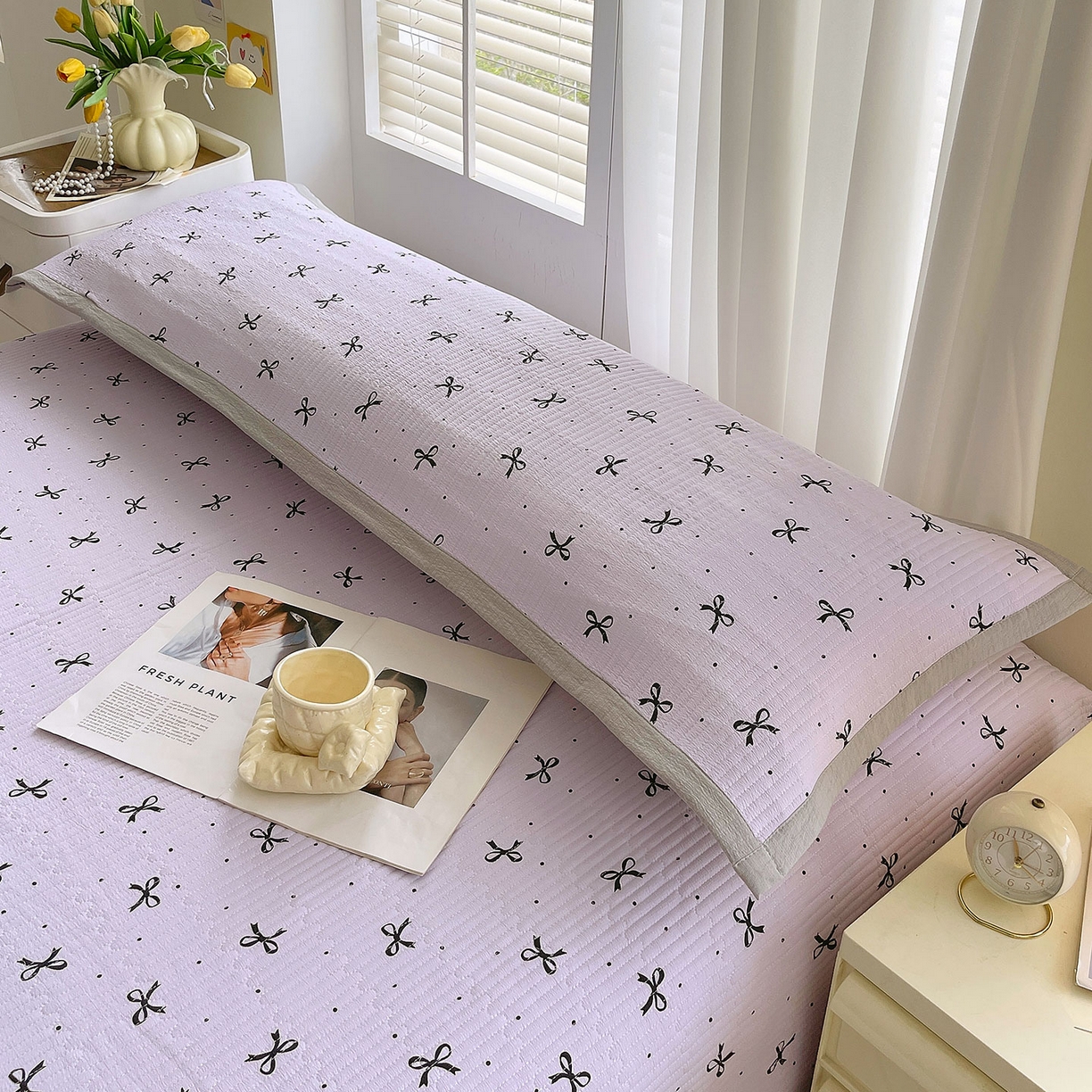 91家纺网 家纺一手货源 找家纺 雨彤家纺 2025新款A类双层纱夹棉双人枕巾 蝴蝶可颂