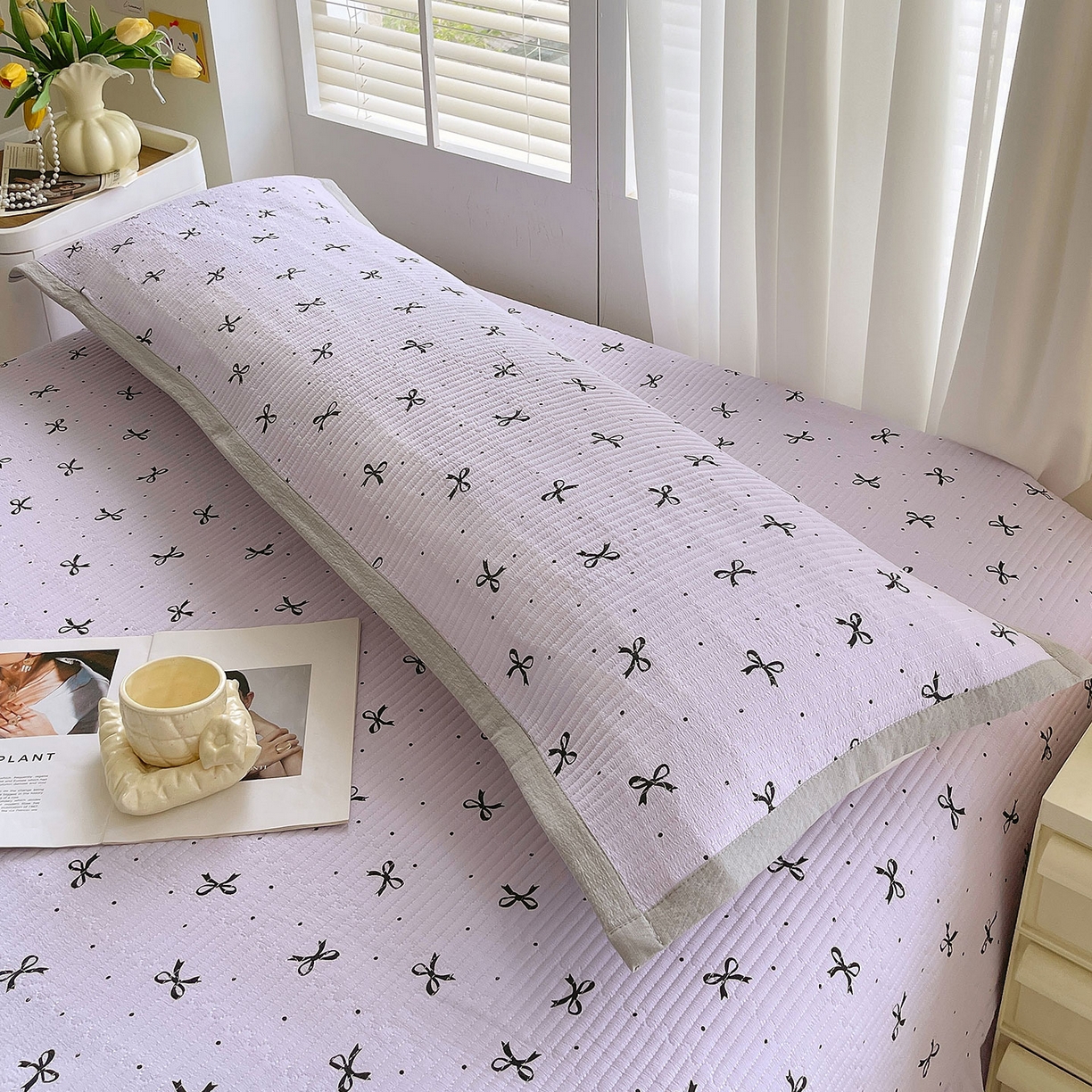 91家纺网 家纺一手货源 找家纺 雨彤家纺 2025新款A类双层纱夹棉双人枕巾 蝴蝶可颂