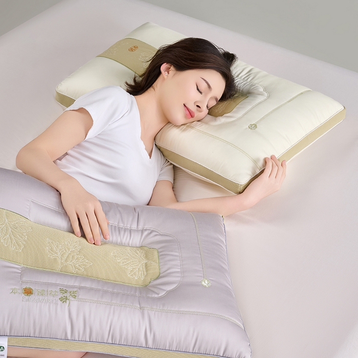 （总）鼎晟纺 2025新款艾草助眠护颈枕学生枕芯成人枕头