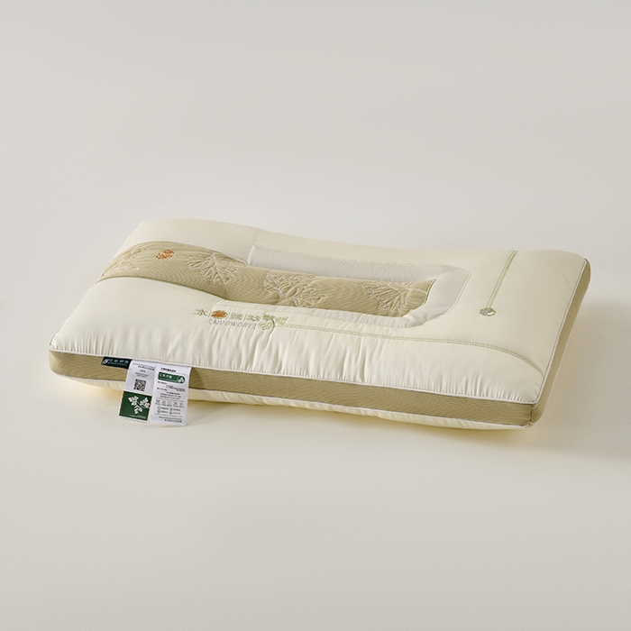 91家纺网 家纺一手货源 找家纺 鼎晟纺 2025新款艾草助眠护颈枕学生枕芯成人枕头 艾草助眠枕-米白