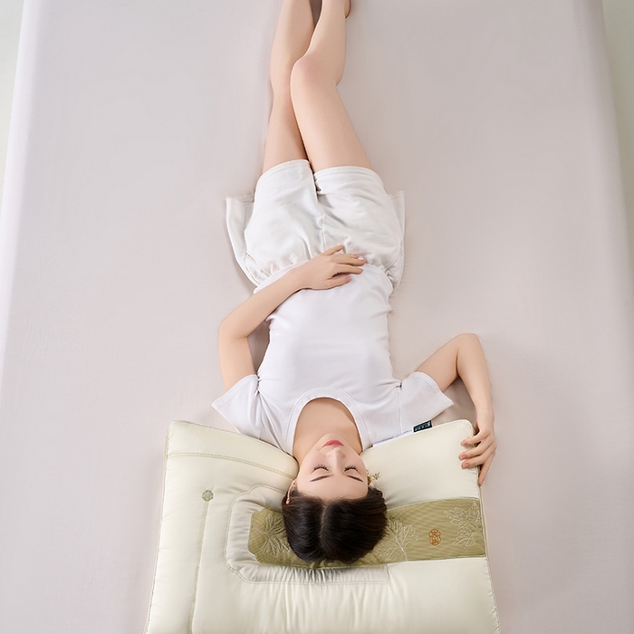 91家纺网 家纺一手货源 找家纺 鼎晟纺 2025新款艾草助眠护颈枕学生枕芯成人枕头 艾草助眠枕-米白