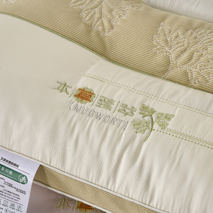 91家纺网 家纺一手货源 找家纺 鼎晟纺 2025新款艾草助眠护颈枕学生枕芯成人枕头 艾草助眠枕-米白