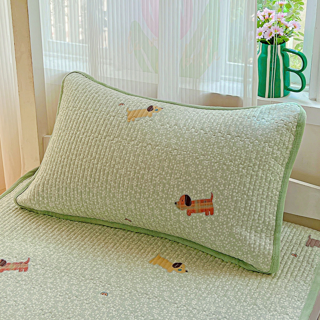 91家纺网 家纺一手货源 找家纺 （总）恒尚居 2025新款纯棉牛奶绒学生床垫 双面两用夹棉床单床垫-秋冬款 四季通用