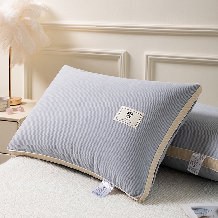 91家纺网 家纺一手货源 找家纺 小米枕芯 2025新款灯芯绒按摩护颈枕头枕芯 灰色