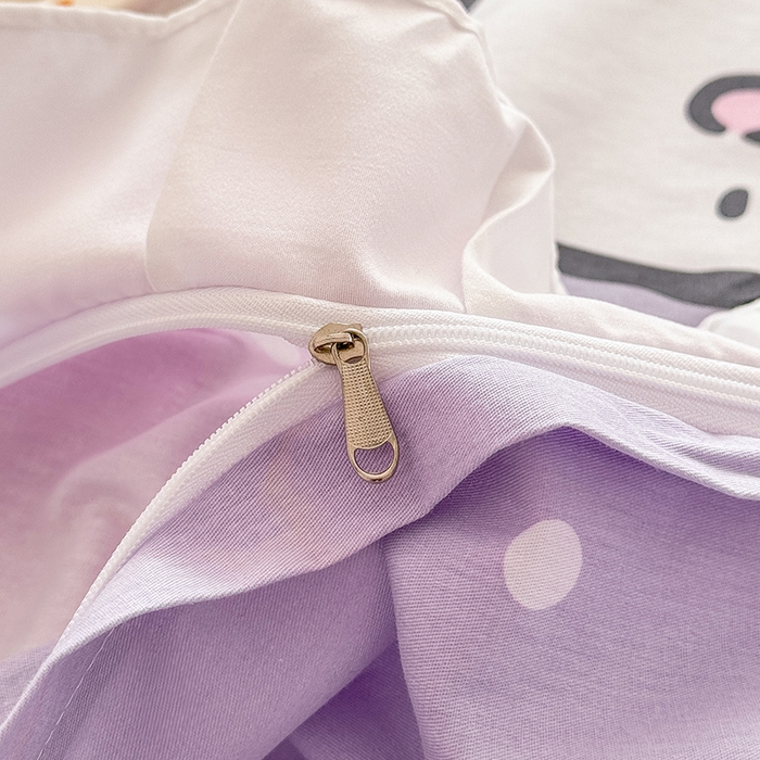 91家纺网 家纺一手货源 找家纺 2025新款大版三丽鸥系列 纯棉床单全棉床裙学生三四件套 花边款 大版花边-晚安库洛米