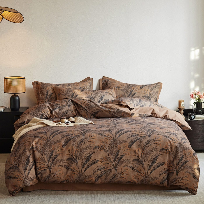 千朵森 2025新款全棉拼角印花磨毛四件套 秋穗