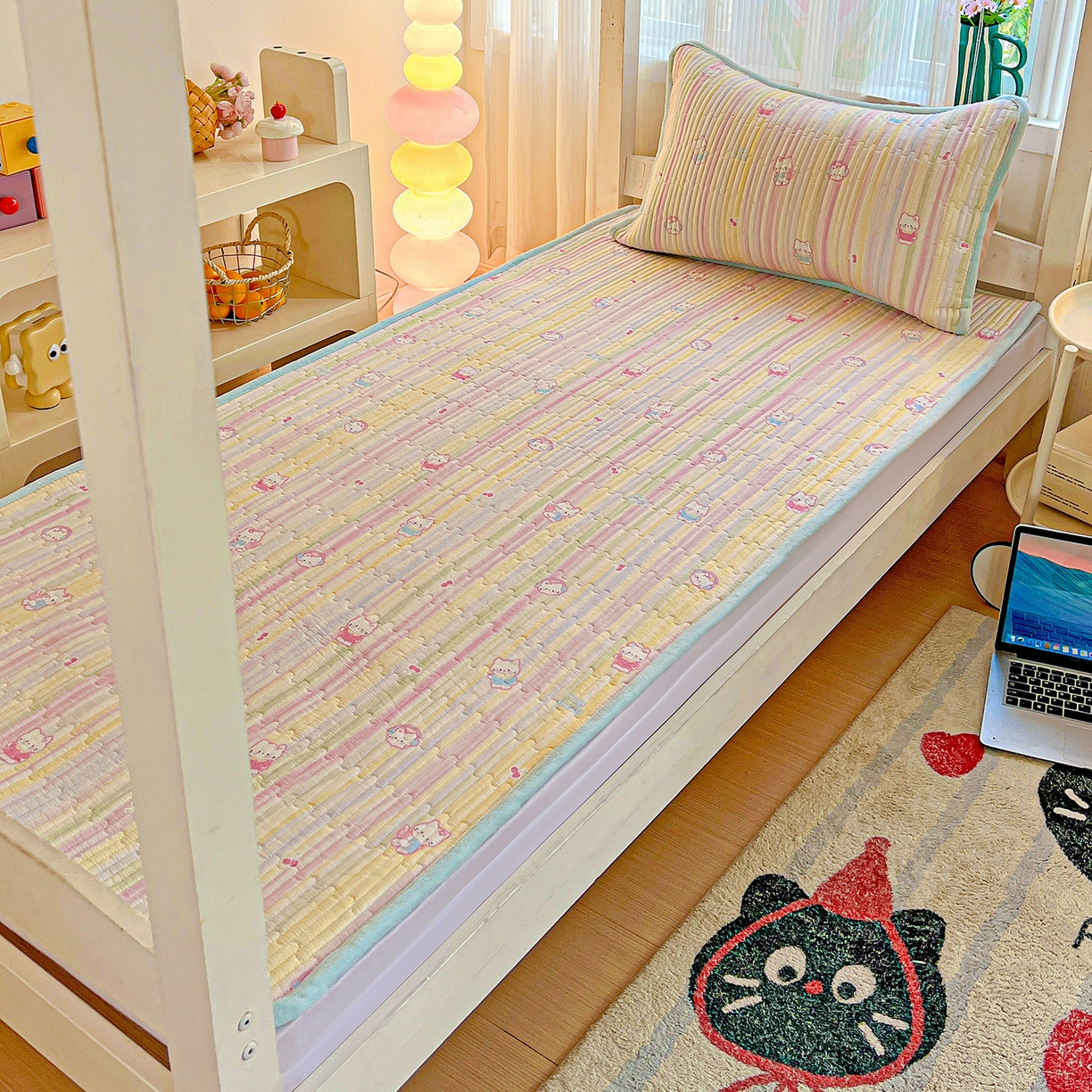 91家纺网 家纺一手货源 找家纺 （总）恒尚居 2025新款纯棉牛奶绒学生床垫 双面两用夹棉床单床垫-秋冬款 四季通用