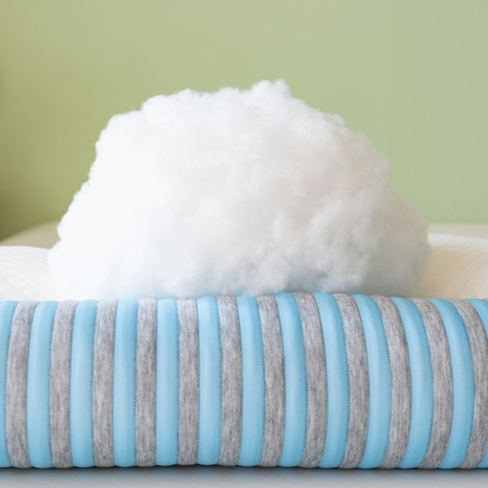 91家纺网 家纺一手货源 找家纺 小米枕芯 2025新款爱情海刺绣护颈枕头枕芯 蓝色