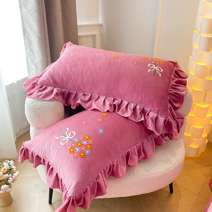 91家纺网 家纺一手货源 找家纺 唐人居 2025新款水晶绒毛巾绣四件套--幸福花开系列 幸福花开-豆沙