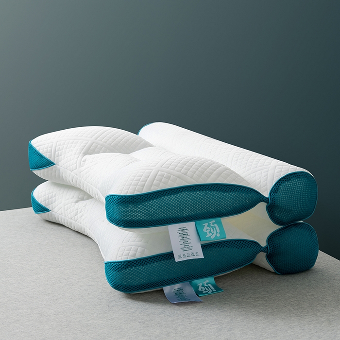 91家纺网 家纺一手货源 找家纺 小米枕芯 2025新款二代升三代针织牵引护颈枕头枕芯 蓝色/单只装