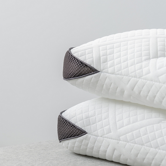 91家纺网 家纺一手货源 找家纺 小米枕芯 2025新款二代升三代针织牵引护颈枕头枕芯 灰色带腰卡/单只装