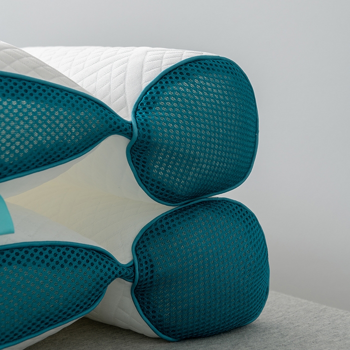 91家纺网 家纺一手货源 找家纺 小米枕芯 2025新款二代升三代针织牵引护颈枕头枕芯 蓝色/双只装