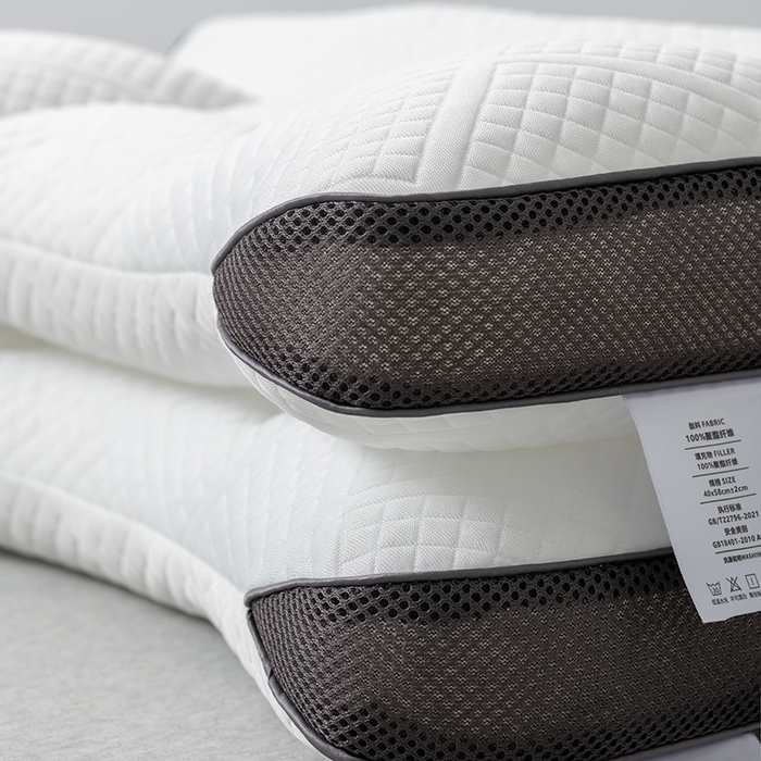 91家纺网 家纺一手货源 找家纺 小米枕芯 2025新款二代升三代针织牵引护颈枕头枕芯 灰色/双只装