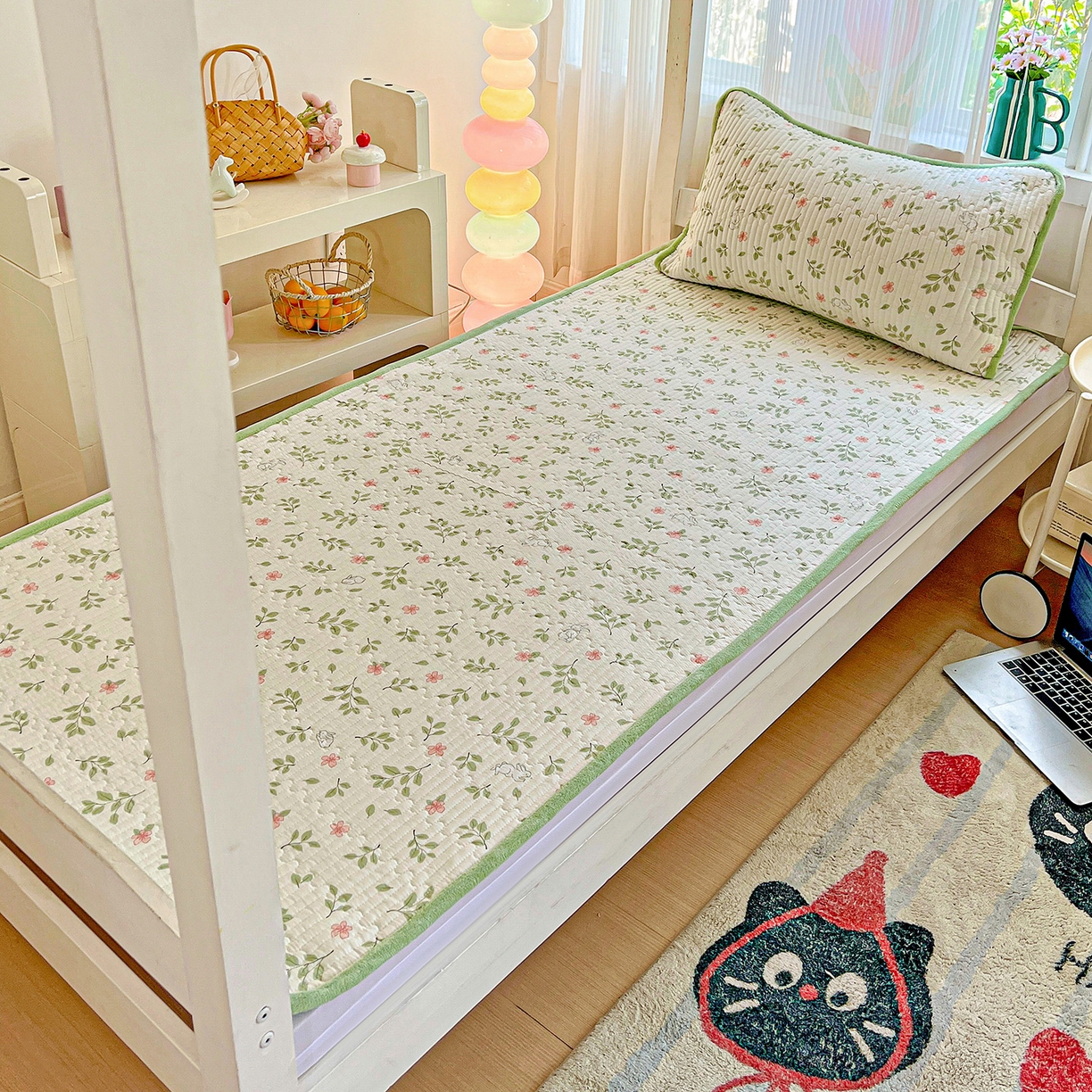 91家纺网 家纺一手货源 找家纺 （总）恒尚居 2025新款纯棉牛奶绒学生床垫 双面两用夹棉床单床垫-秋冬款 四季通用