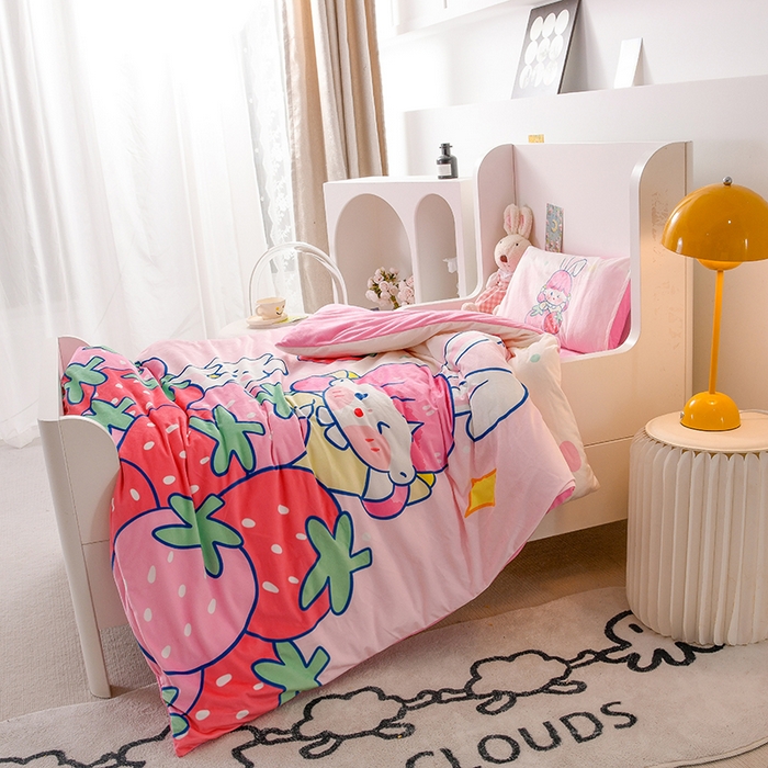 91家纺网 家纺一手货源 找家纺 （总）萌宝家纺 2025秋冬幼儿园宝宝绒婴儿绒三件套被子六件套