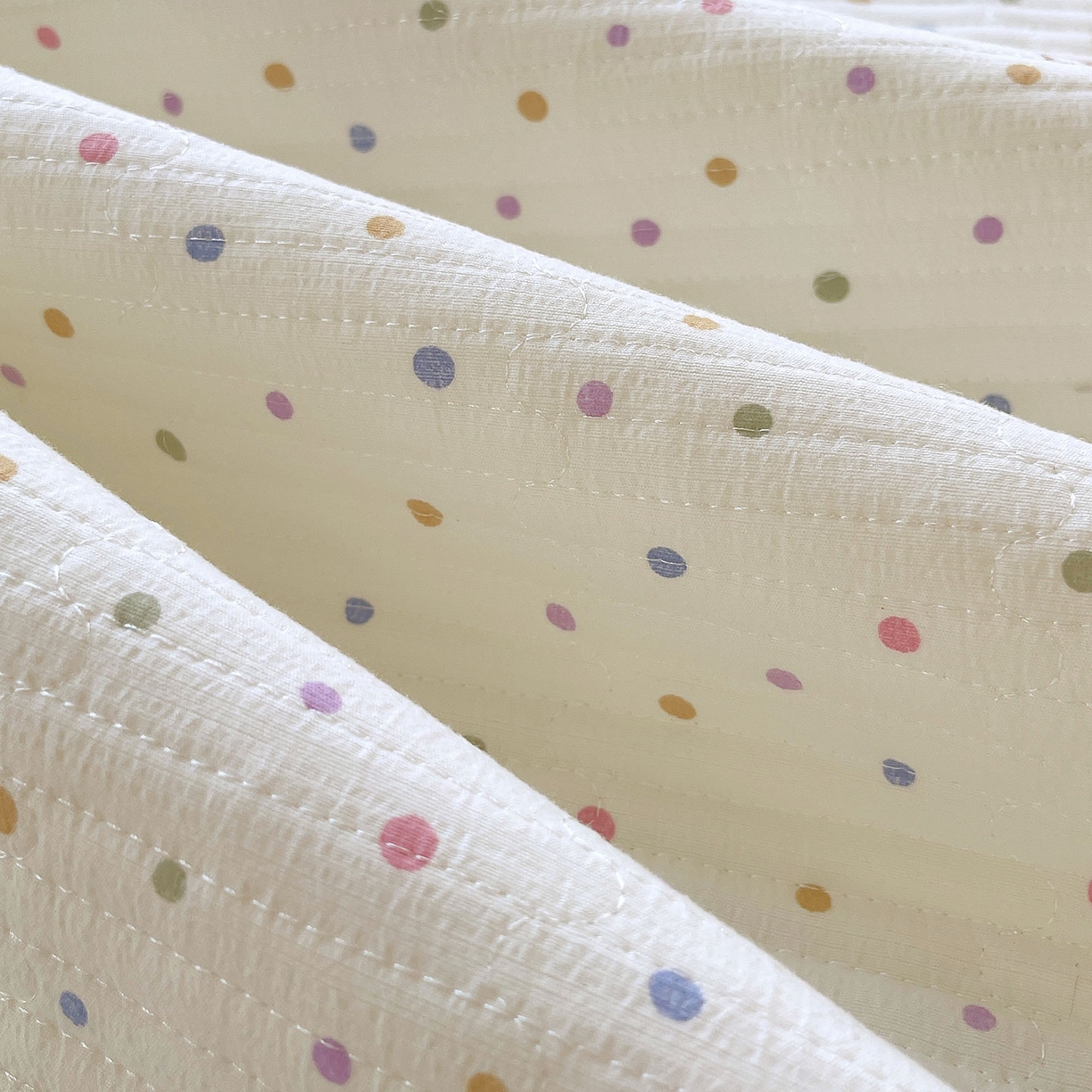 91家纺网 家纺一手货源 找家纺 雨彤家纺 2025新款A类双层纱夹棉单人枕巾 点点莓果