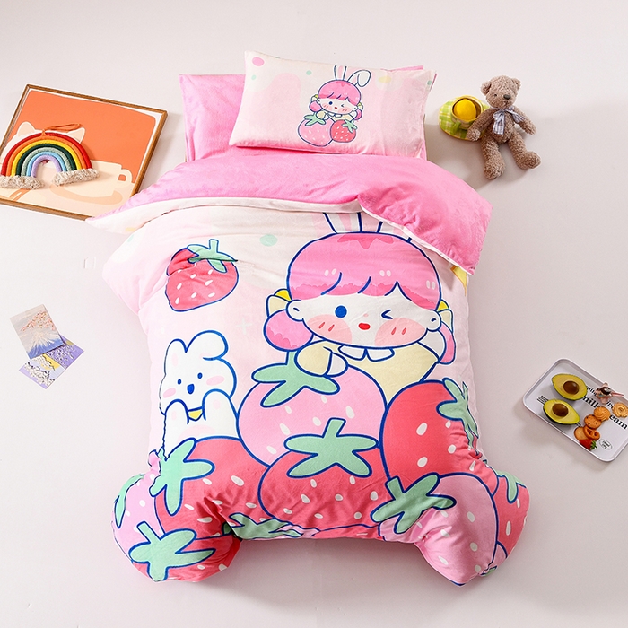 91家纺网 家纺一手货源 找家纺 （总）萌宝家纺 2025秋冬幼儿园宝宝绒婴儿绒三件套被子六件套