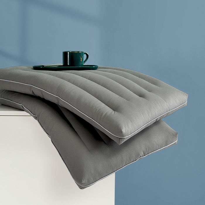 小米枕芯 2025新款全棉低枕护颈椎助眠枕头枕芯 灰色/双只装