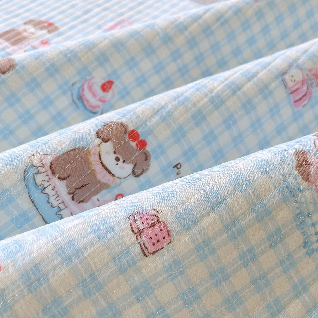 91家纺网 家纺一手货源 找家纺 雨彤家纺 2025新款A类双层纱夹棉单人枕巾 淘气狗