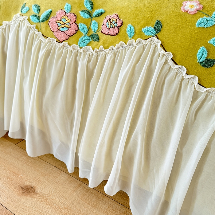 91家纺网 家纺一手货源 找家纺 唐人居 2025新款高克重牛奶绒毛巾绣四件套--繁花 繁花-黄色