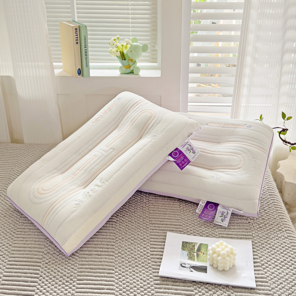 91家纺网 家纺一手货源 找家纺 （总）晚儿 2025新款薰衣草工学护颈枕头枕芯