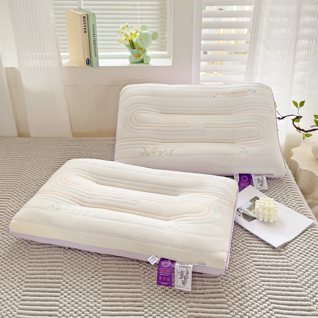 91家纺网 家纺一手货源 找家纺 （总）晚儿 2025新款薰衣草工学护颈枕头枕芯