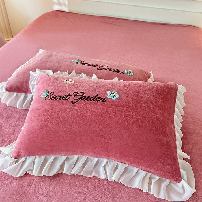 91家纺网 家纺一手货源 找家纺 唐人居 2025新款高克重牛奶绒毛巾绣四件套--繁花 繁花-深豆沙