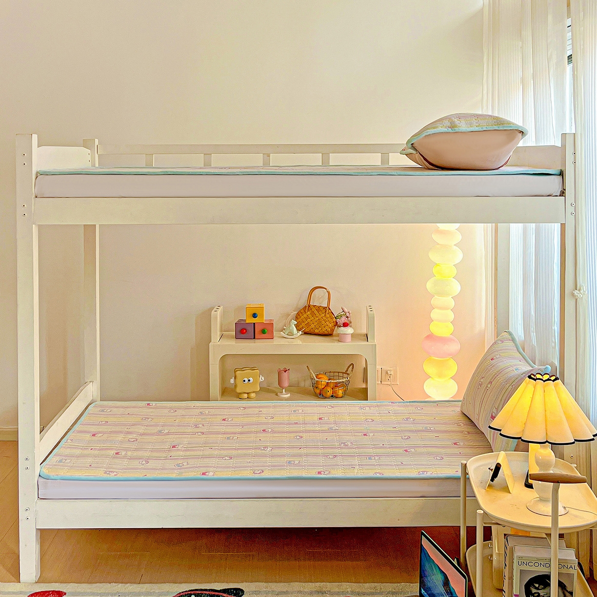 91家纺网 家纺一手货源 找家纺 恒尚居 2025新款纯棉牛奶绒学生床垫 双面两用夹棉床单床垫-秋冬款 四季通用 彩虹猫-A纯棉-B牛奶绒