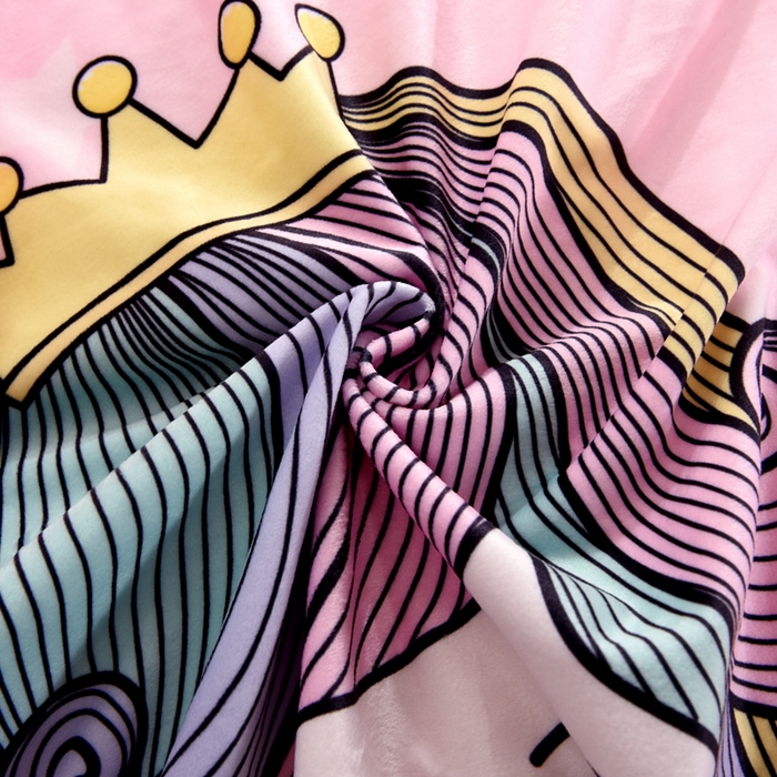 91家纺网 家纺一手货源 找家纺 萌宝家纺 2025秋冬幼儿园宝宝绒婴儿绒三件套被子六件套 魔法美人鱼