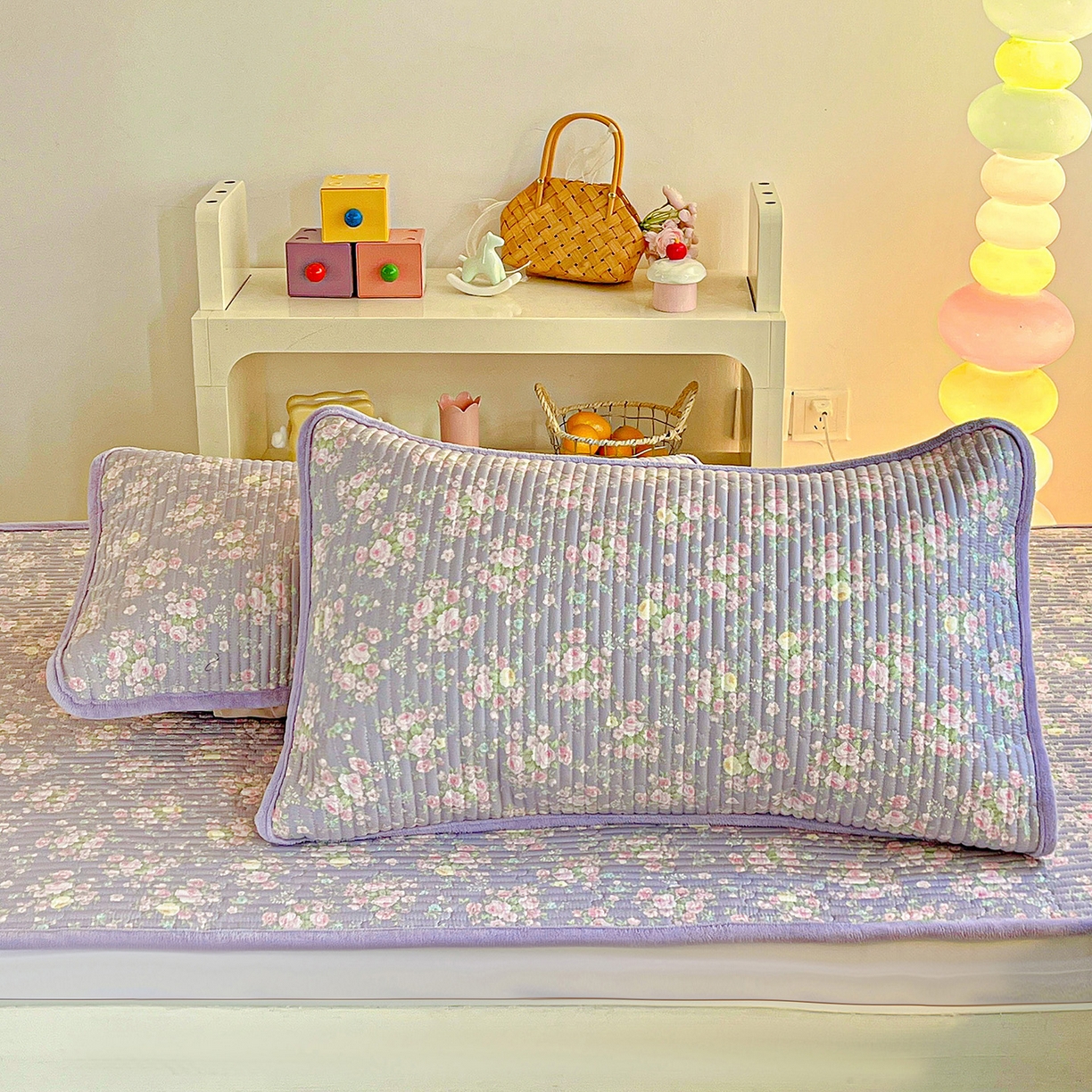 91家纺网 家纺一手货源 找家纺 恒尚居 2025新款纯棉牛奶绒学生床垫 双面两用夹棉床单床垫-秋冬款 四季通用 花田物语-A纯棉-B牛奶绒