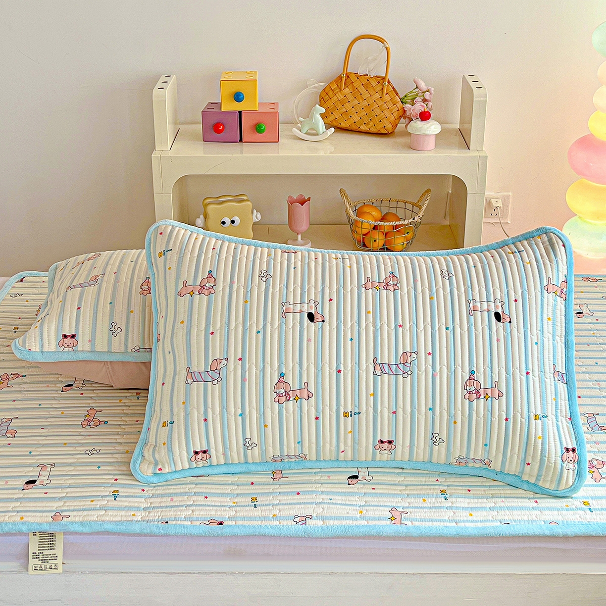 91家纺网 家纺一手货源 找家纺 恒尚居 2025新款纯棉牛奶绒学生床垫 双面两用夹棉床单床垫-秋冬款 四季通用 机灵旺仔-A纯棉-B牛奶绒