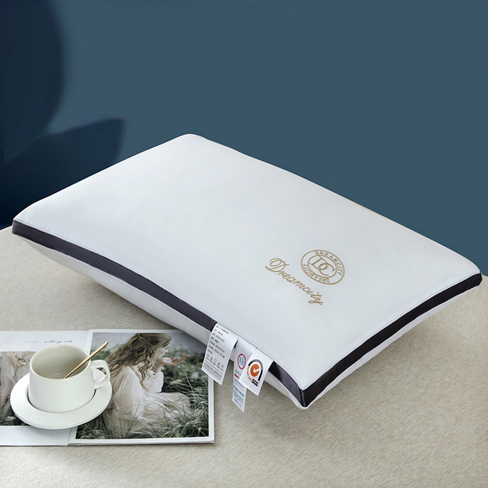 91家纺网 家纺一手货源 找家纺 永乐枕芯 2025新款DC磨毛羽丝绒枕枕头枕芯 高级蓝0.95kg