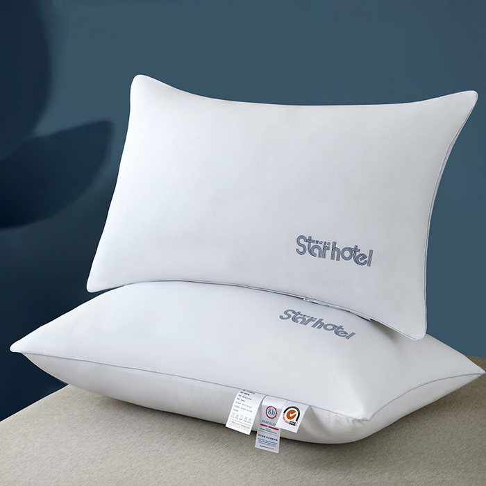 永乐枕芯 2025新款keep磨毛羽丝绒枕枕头枕芯 白色烫花单边