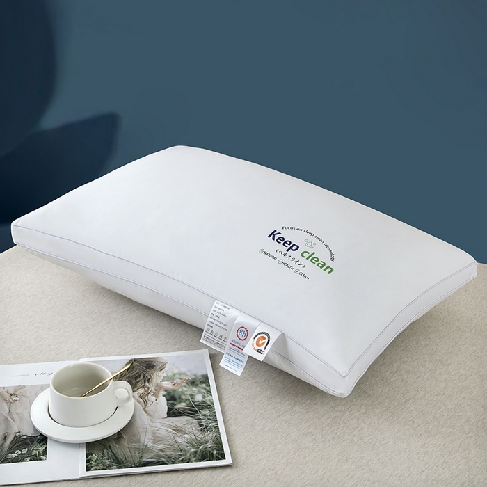 91家纺网 家纺一手货源 找家纺 永乐枕芯 2025新款keep磨毛羽丝绒枕枕头枕芯 白色双边