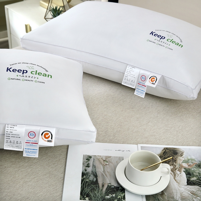 91家纺网 家纺一手货源 找家纺 永乐枕芯 2025新款keep磨毛羽丝绒枕枕头枕芯 白色双边