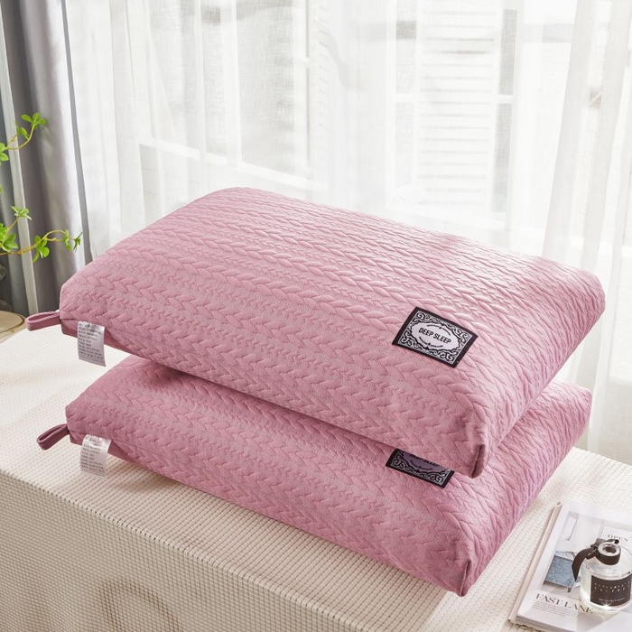 91家纺网 家纺一手货源 找家纺 小米枕芯 2025新款针织麻花枕头枕芯 麻花粉【单只装】