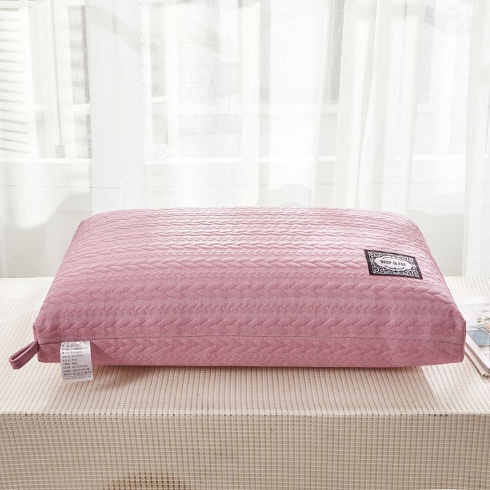 91家纺网 家纺一手货源 找家纺 小米枕芯 2025新款针织麻花枕头枕芯 麻花粉【一对装】