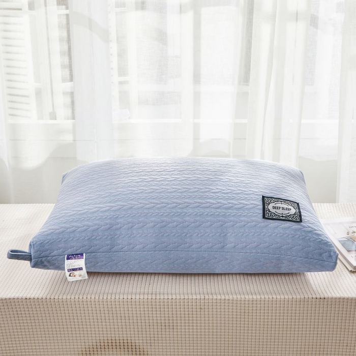 91家纺网 家纺一手货源 找家纺 小米枕芯 2025新款针织麻花枕头枕芯 麻花蓝【一对装】