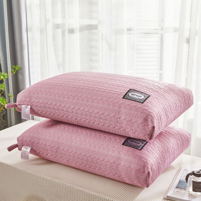 91家纺网 家纺一手货源 找家纺 小米枕芯 2025新款针织麻花枕头枕芯 麻花粉【一对装】