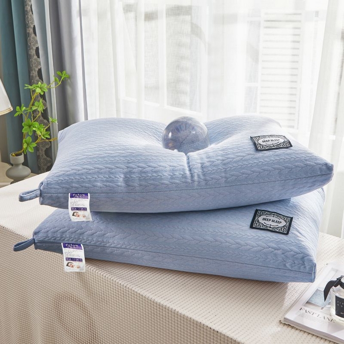 91家纺网 家纺一手货源 找家纺 小米枕芯 2025新款针织麻花枕头枕芯 麻花蓝【单只装】