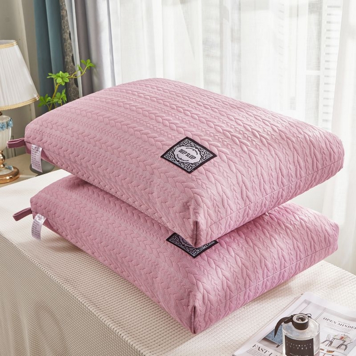 小米枕芯 2025新款针织麻花枕头枕芯 麻花粉【一对装】