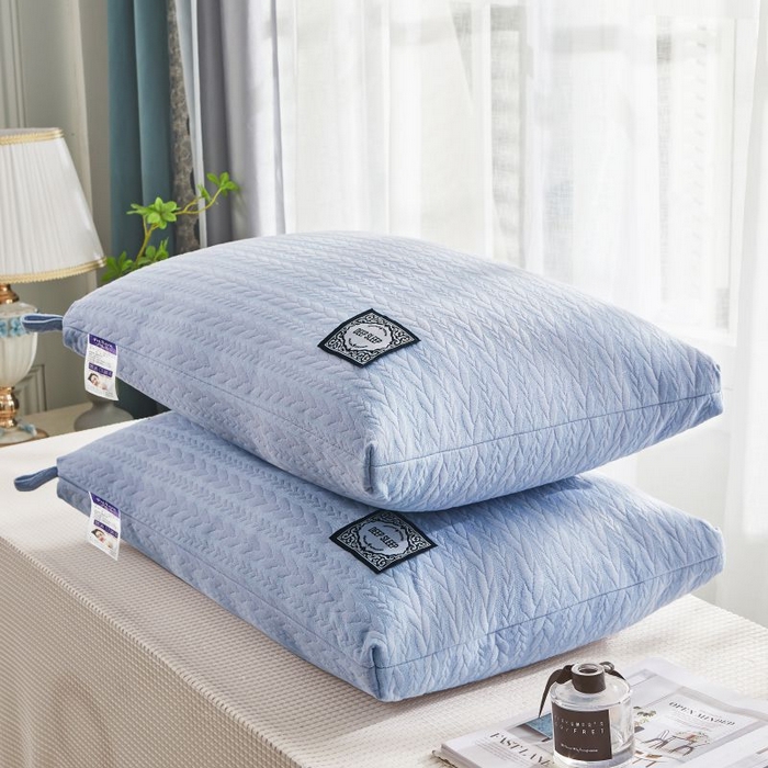 91家纺网 家纺一手货源 找家纺 小米枕芯 2025新款针织麻花枕头枕芯 麻花蓝【一对装】