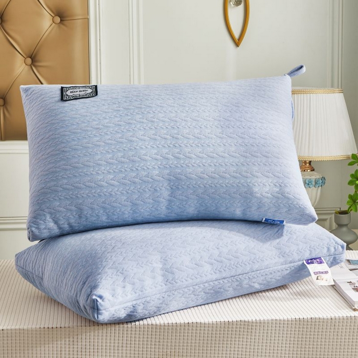 91家纺网 家纺一手货源 找家纺 小米枕芯 2025新款针织麻花枕头枕芯 麻花蓝【单只装】