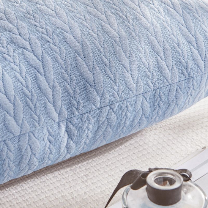 91家纺网 家纺一手货源 找家纺 小米枕芯 2025新款针织麻花枕头枕芯 麻花蓝【单只装】