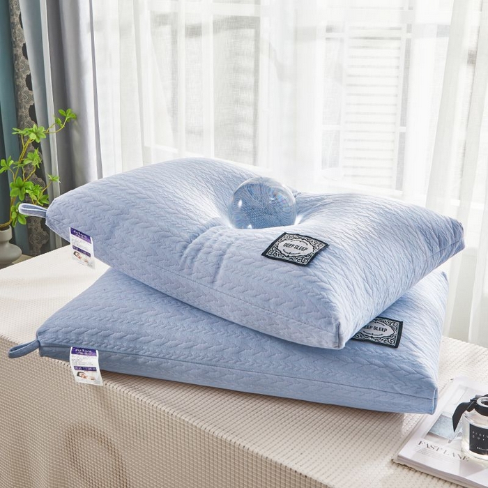 91家纺网 家纺一手货源 找家纺 小米枕芯 2025新款针织麻花枕头枕芯 麻花蓝【一对装】