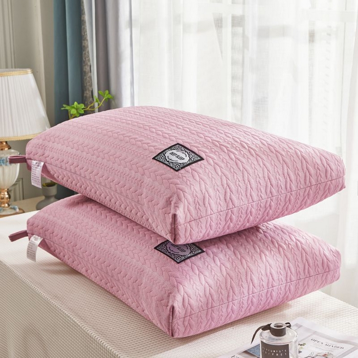 91家纺网 家纺一手货源 找家纺 小米枕芯 2025新款针织麻花枕头枕芯 麻花粉【一对装】