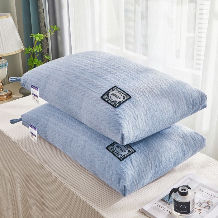 91家纺网 家纺一手货源 找家纺 小米枕芯 2025新款针织麻花枕头枕芯 麻花蓝【单只装】